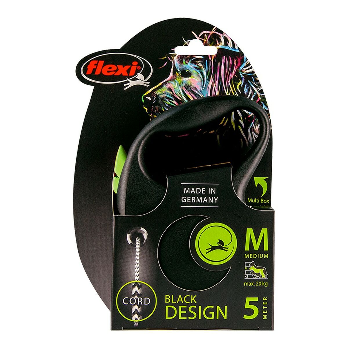 Dog Lead Flexi BLACK DESIGN 5 m Size M Green-2